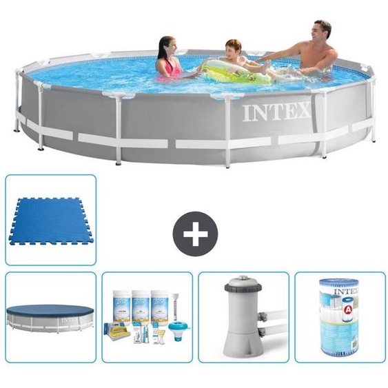 Structure de piscine Prism Frame, modèle rond - 366 x 76 cm - 6 pièces - S31901