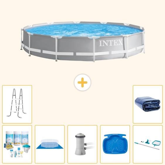Structure de piscine Prism Frame, modèle rond - 366 x 76 cm - 8 pièces - S20535