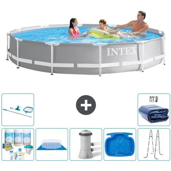 Structure de piscine Prism Frame, modèle rond - 366 x 76 cm - 8 pièces - S20535