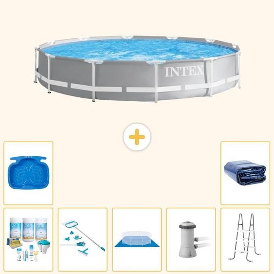 Structure de piscine Prism Frame, modèle rond - 366 x 76 cm - 8 pièces - S20536