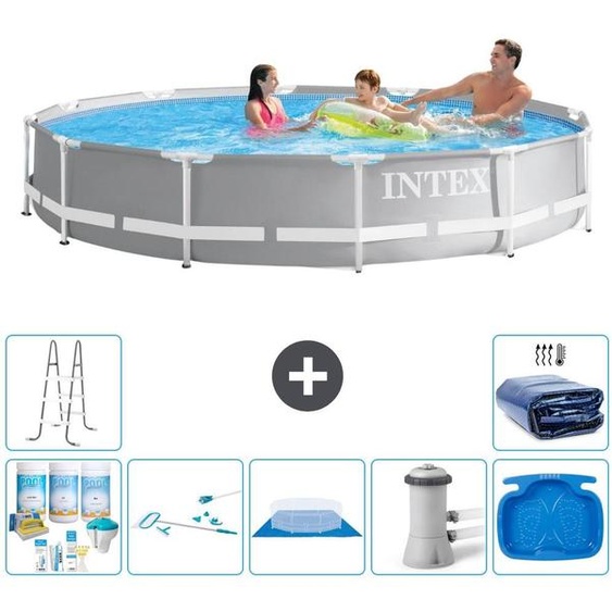 Structure de piscine Prism Frame, modèle rond - 366 x 76 cm - 8 pièces - S20536