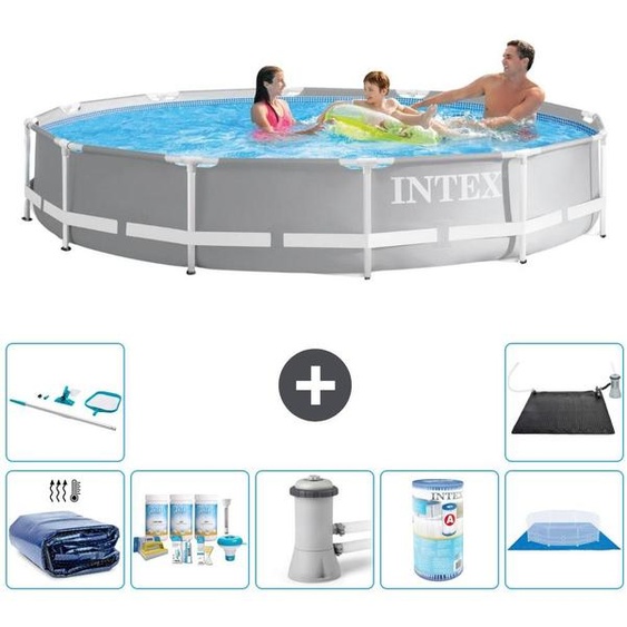 Structure de piscine Prism Frame, modèle rond - 366 x 76 cm - 8 pièces - S31943