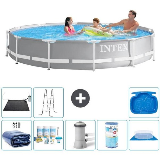 Structure de piscine Prism Frame, modèle rond - 366 x 76 cm - 9 pièces - S31929