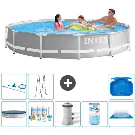 Structure de piscine Prism Frame, modèle rond - 366 x 76 cm - 9 pièces - S31931