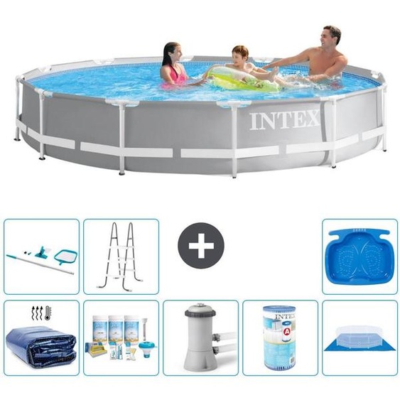 Structure de piscine Prism Frame, modèle rond - 366 x 76 cm - 9 pièces - S31932