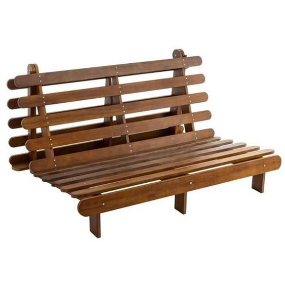 Structure futon 160x200 cm en bois massif noisette - Marron noisette - Terre de Nuit