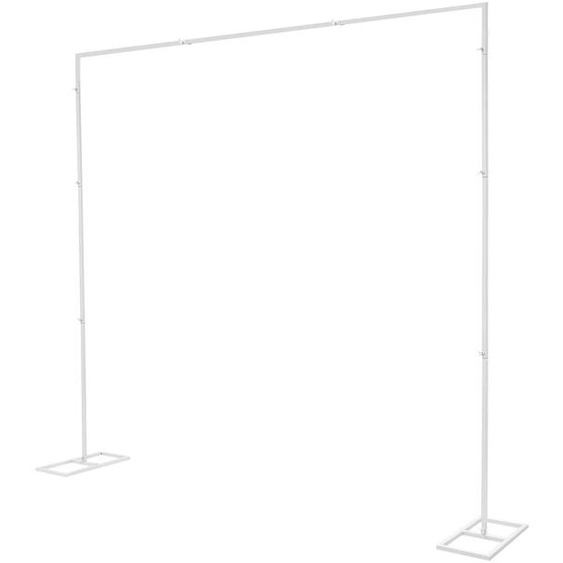 Structure robuste en fer, base stable, montage facile, couleur : blanc