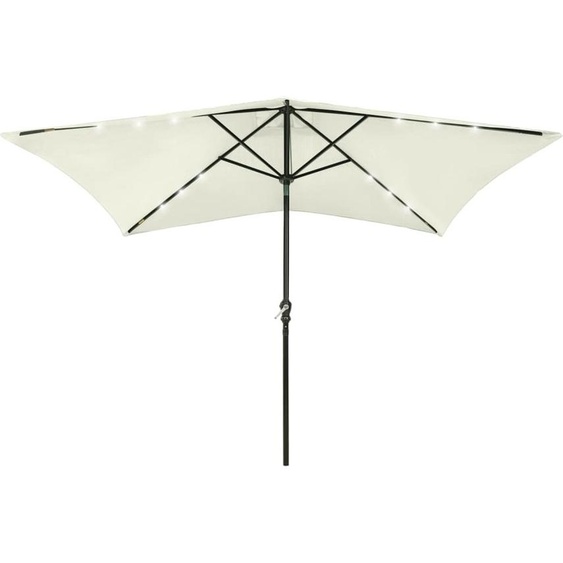 Style élégant Parasol avec LED et mât en acier Blanc sable 2x3 m - Parasols Hommie4567027 1parcel