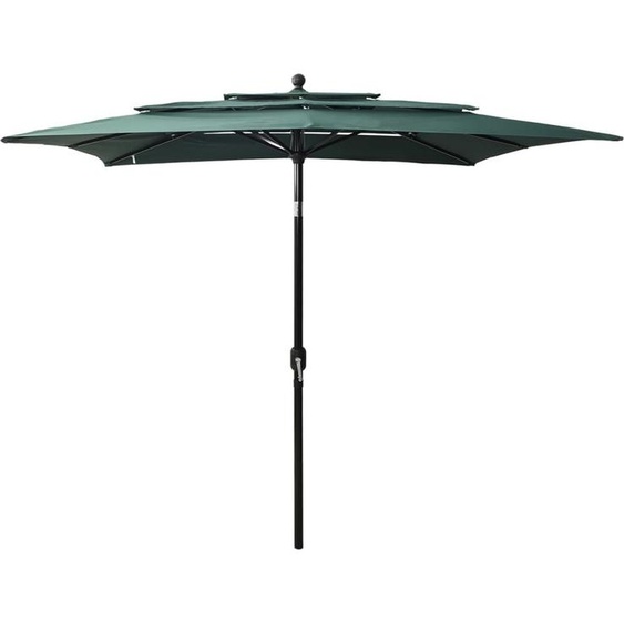 Style élégant Parasol avec mât en aluminium 3 couches vert 2,5x2,5 m DE93609