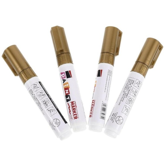 Stylos marqueurs acryliques dorés, lot de 4, pointe de 8 mm, résistants à leau, résistants aux UV, pour gravures et peintures sur pierre