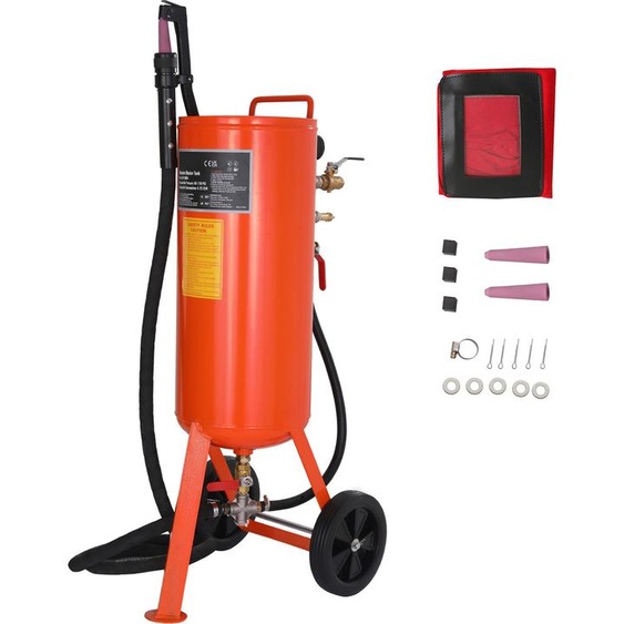 SucceBuy 10 gallons de sable à haute puissance, réservoir de jet portable à haute pression de 60-110 PSI, kit de sablage à lair avec 2 buses en céramique et un tuyau de 7,5 pieds de long pour enlever les taches, la rouille et la peinture