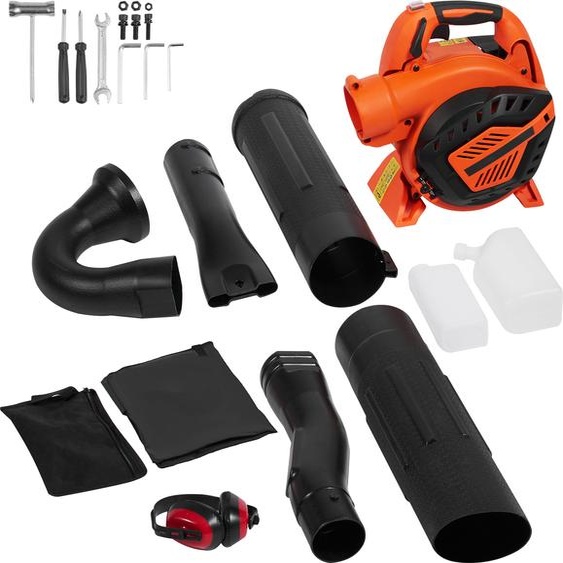 SucceBuy 26CC Souffleur de feuilles à essence 2 temps, souffleur manuel 2 en 1, 425 CFM de volume dair, 156 MPH de vitesse, entretien de la pelouse, nettoyage des feuilles, déneigement, fonctionnant à lessence