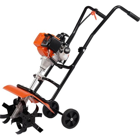 SucceBuy 38 CC Fraiseuse de sol à essence, 4 temps avec 4 dents avant en acier réglables, pour le travail du sol dans le gazon, le jardin et les champs