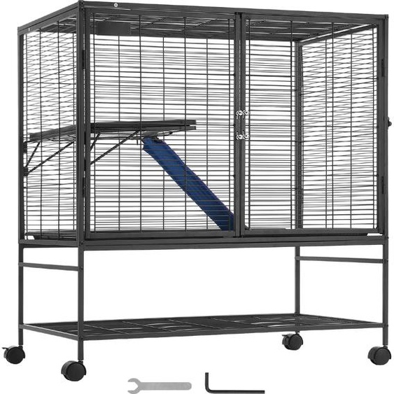 SucceBuy 39 cage à furet roulante en métal, grande cage Critter Nation à 2 étages. Idéal pour divers petits animaux, hamsters, cochons dInde, chinchillas, écureuils, hérissons, lapins