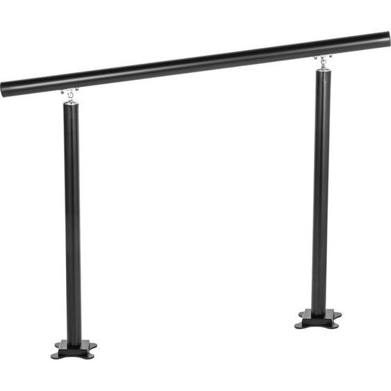 SucceBuy 3ft Main courante pour escaliers extérieurs, 34 pouces réglable en aluminium noir, 0 à 60 degrés pour le jardin