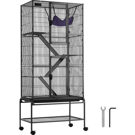 SucceBuy 69 cage à furet roulante en métal, grande cage Critter Nation à 4 étages. Idéale pour les petits animaux domestiques comme les rats, les hamsters et autres. Facile à monter.