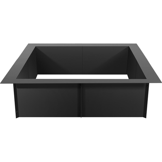 SucceBuy Anneau de foyer carré, 10 pouces de haut, 36x36 pouces de diamètre extérieur et 30x30 pouces de diamètre intérieur. Revêtement robuste en acier au carbone pour les feux de camp faits maison