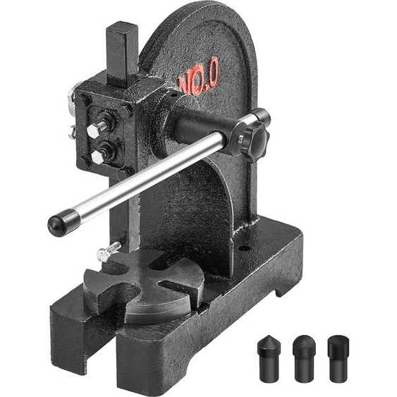 SucceBuy Arbor Press, 0,5 tonne manuelle. Hauteur max. 4.6. Fonte de fer. Plateau de table. Pour le poinçonnage, le pliage. Matériau : fonte. Couleur : N/A. Tension : N/A. Puissance : N/A. Lieu : Atelier/bureau.