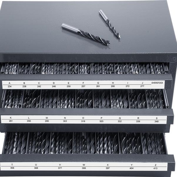 SucceBuy Armoire de rangement pour forets, organisateur à trois tiroirs pour A à Z, étiquettes en acier, solution de rangement empilable pour forets