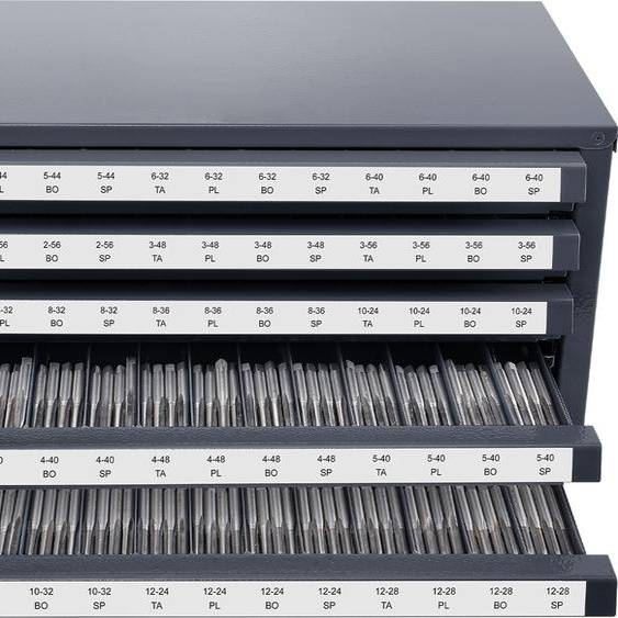 SucceBuy Armoire de rangement pour robinets, organisateur à cinq tiroirs pour robinets en acier n° 2-56-12-28, rangement empilable avec 60 compartiments et étiquettes