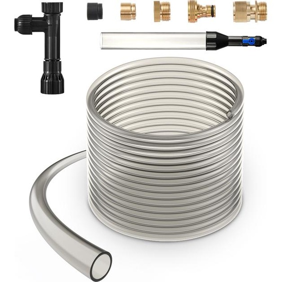 SucceBuy aspirateur-nettoyeur de gravier pour aquarium, 33 pieds de tuyau en PVC, siphon de nettoyage pour aquarium, 3 adaptateurs en laiton, pour nettoyer le gravier et le sable, idéal pour lentretien des aquariums