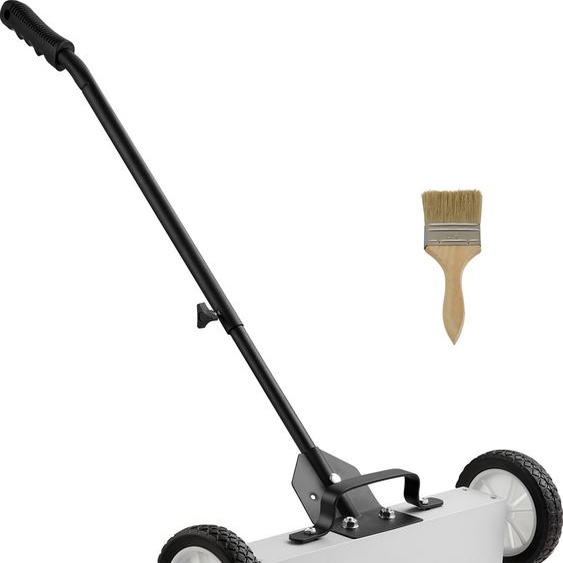 SucceBuy Balayeuse magnétique de 18 po, 45 lb, balayeuse à gazon roulante pour gazon, allée et cour - Acier durable, rouge