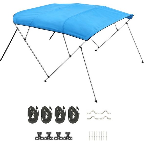 SucceBuy Bimini Top Pare-soleil bateau bleu 4 arcs 185-198cm