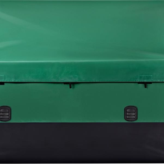 SucceBuy Boîte de rangement extérieure 230 gallons, bâche PE étanche avec cadre galvanisé, protection tout temps pour camping, jardin, bord de piscine, cour, marron et bleu