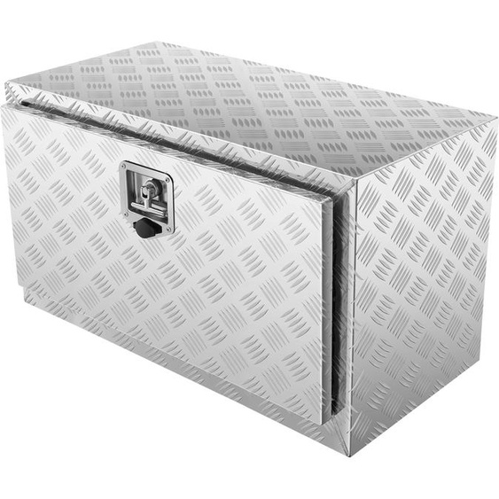 SucceBuy Boîte sous le plancher du camion, 76,2 x 35,6 x 40,6 cm, rangement doutils robuste en aluminium, boîte de remorque étanche avec serrure, verrouillage par poignée en T pour camion, camionnette, remorque