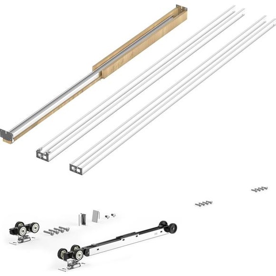 SucceBuy Cadre de porte coulissante pour portes de 610 à 813 mm de largeur et de 2032 mm de hauteur, en acier galvanisé avec fonction Soft-Close à deux voies et fonctionnement sans friction, idéal pour les salles de séjour et les salles de bains