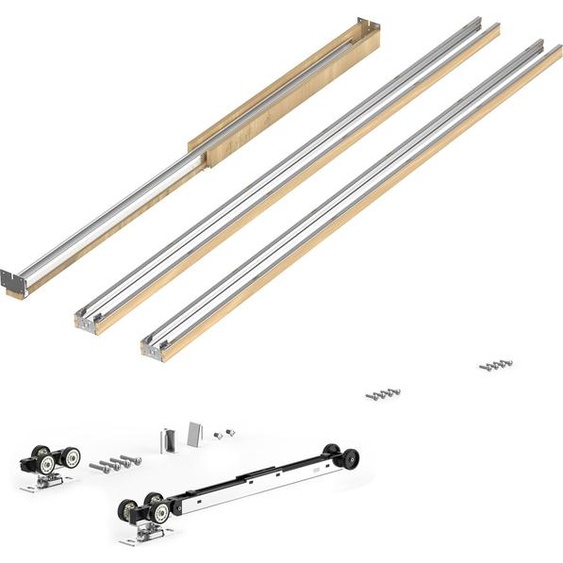 SucceBuy Cadre de porte coulissante Set pour portes 610-762mm (L) 2032mm (H) en acier