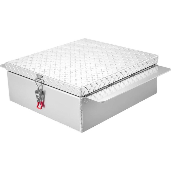 SucceBuy Caisse à outils pour surface de chargement, caisse de rangement en aluminium avec motif en diamant, caisse de rangement robuste, supporte jusquà 100 kg, convient pour camion, pick-up, camping-car, remorque, 770x610x230 mm