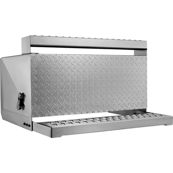 SucceBuy Caisse de sellette, 790x770x485 mm, caisse à outils en aluminium avec fermeture amortissante, caisse de rangement pour laccès à la cabine du conducteur, convient pour les camions à plateau, les grues et les semi-remorques