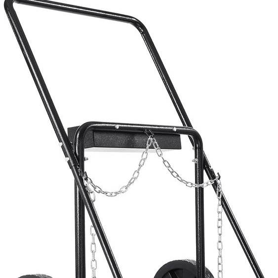 SucceBuy Chariot à double bouteille de soudure, capacité de charge de 200 kg, roues de 25,4 cm, pour réservoirs doxygène et dacétylène, avec chaînes de sécurité, convient aux bouteilles de 31,8 cm de diamètre
