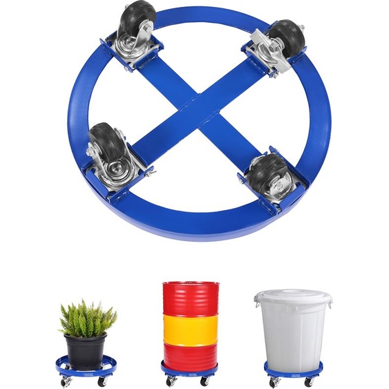 SucceBuy Chariot pour fûts de 55 gallons, chariot pour fûts dune capacité de 2000 lbs avec 4 roues pivotantes