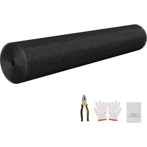 SucceBuy Clôture de jardin 152 cm x 30,48 m, mailles 1,27x1,27 cm, grillage galvanisé de 1,06 mm, grillage recouvert de vinyle, treillis soudé pour plantes de jardin, lapins et volailles