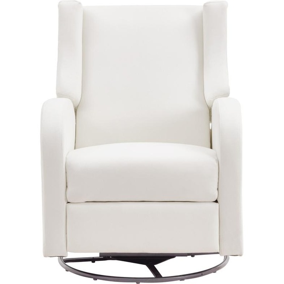 SucceBuy Fauteuil de repos électronique avec fonction de rotation. Capacité de charge : 250 lbs. Angle réglable. Surface en polyester. Fauteuil de relaxation avec fonction de balancement pour le salon, la chambre à coucher. Blanc crème