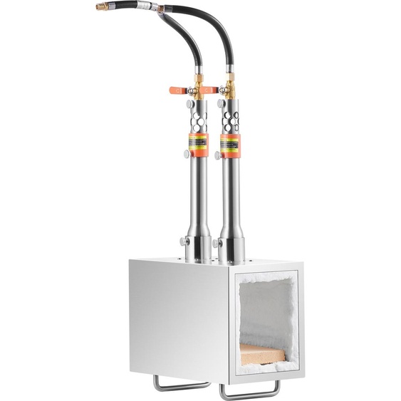 SucceBuy Forge portable au propane de , forge de maréchal-ferrant avec 2 brûleurs, 2600 °F, acier inoxydable, forge à gaz de grande capacité pour la fabrication doutils et de couteaux, forge de métaux