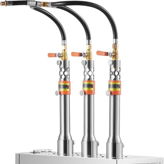 SucceBuy Forge portable au propane de , maréchal-ferrant à 3 brûleurs, four de forge à gaz de 2600℉ pour la fabrication doutils et de couteaux, équipement de forge carré en acier inoxydable de grande capacité pour les travaux de métallurgie