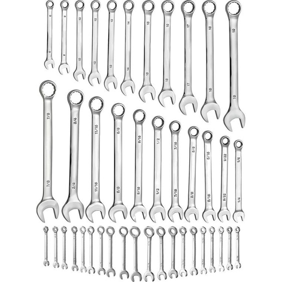SucceBuy Jeu de 42 clés mixtes (SAE et métriques), jeu de clés à molette avec sacoche enroulable, jeu de clés mixtes en acier au carbone, adapté aux réparations générales de véhicules