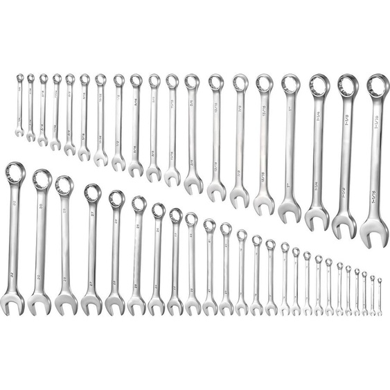 SucceBuy Jeu de 44 clés à fourche (SAE et métriques), jeu de clés à douille à 12 pans avec sacoche pratique, en acier au carbone robuste, idéal pour les réparations automobiles polyvalentes