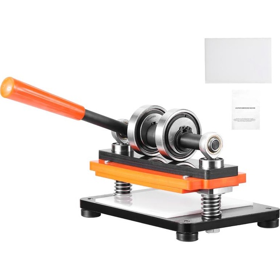 SucceBuy Machine à découper le cuir, plaque de gaufrage de 7,1 x 3,9 pouces, course de 0,47 pouce, double arbre de guidage, pour différents matériaux, 110 V, poinçonneuse manuelle