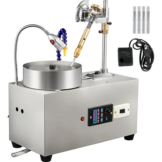 SucceBuy Machine à facettes pour pierres précieuses de 6 pouces, polisseur pour bijoux, tailleur de pierres, tailleur et polisseur lapidaire avec pompe à eau, poignée mécanique pour bijoux en pierres précieuses