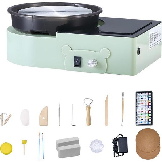 Support pour mini-pots en argile SucceBuy, avec entonnoir rotatif, adapté aux travaux manuels et aux cours de céramique à domicile, vert