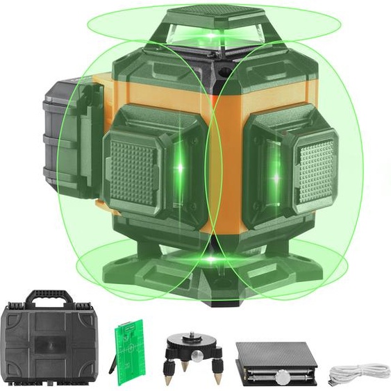 SucceBuy Niveau laser, 30 m, croix de ligne verte, autonivelant, outil de mesure de haute précision pour la construction