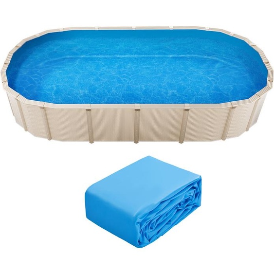 SucceBuy Oval Pool Liner 22 x 12,3 pieds de chevauchement style 52 en hauteur de paroi