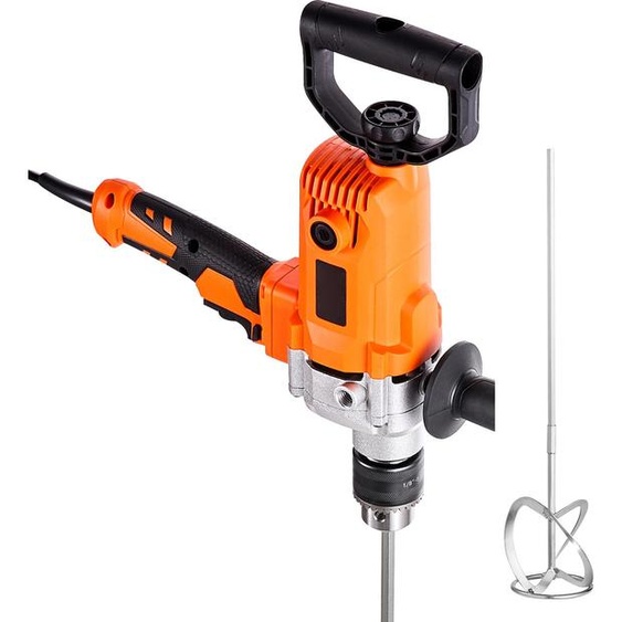 SucceBuy Perceuse électrique 15,89 mm 1200 W avec kit de mélange, 750 tr/min, 3,2 A, perceuse mélangeuse avec poignée en D pour le perçage et le mélange de mandrin et de ciment