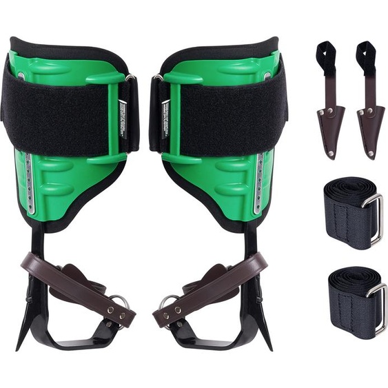 SucceBuy-Pics à arbre, éperons à grimper en acier allié, capacité de 350 livres, équipement dentretien des arbres avec sangles et protection des pics pour la chasse, la récolte des fruits, vert