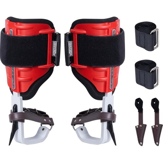 SucceBuy Pics à arbre, éperons descalade en aluminium, capacité de 350 livres, équipement délagage avec sangles et protections pour la chasse, la cueillette de fruits, rouge