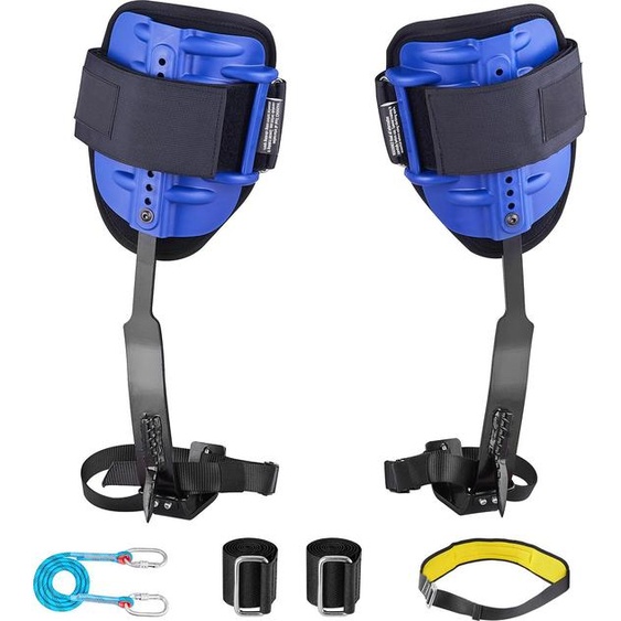 SucceBuy Pics à grimper dans les arbres, équipement descalade réglable avec sangles & ceinture, capacité de charge 159 kg, crampons solides en acier, convient pour lentretien des arbres, la récolte des fruits & la chasse, bleu